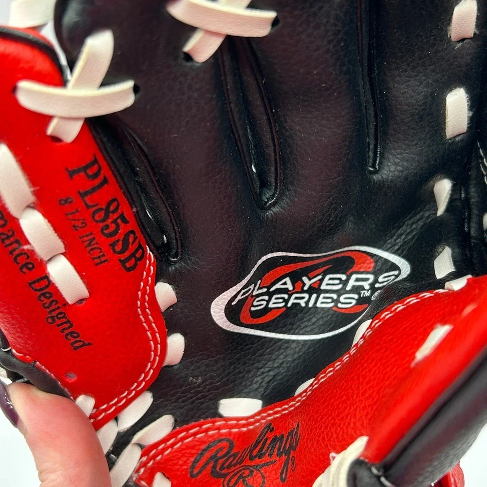 Rawlings PL85SB Black Red Youth Baseball Glove Basket‎ Web 8.5